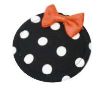 Polka Dots Black White with Red Bow Mini Fascinator