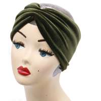 Olive green velvet ear warmer