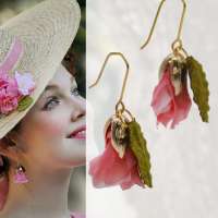 Rebecca Lord Earrings "Forever Blossom Collection" with Japanese Sakura