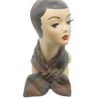 Brown grey checkered Marple scarf