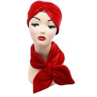 Red velvet fishtail scarf