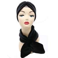 Black velvet fishtail bow scarf