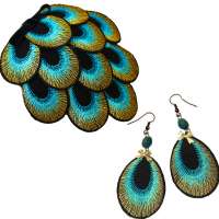Set: Peacock - Earrings & Fascinator