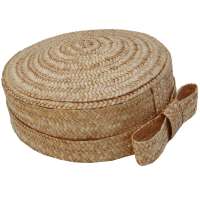 Pillbox hat made of straw