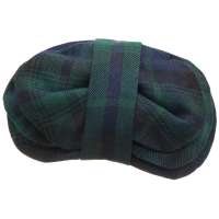 Small Half Hat - Fascinator with Tartan in Blue Green