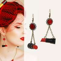 Wilhelmina Af Fera: Earrings - swinging lipsticks earrings
